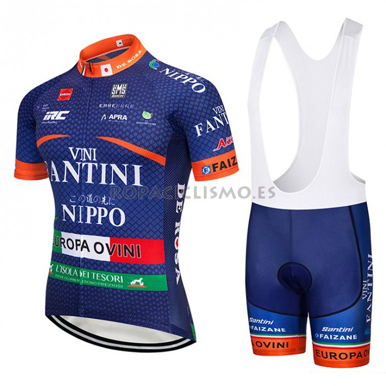 2018 Maillot Vini Fantini Tirantes Mangas Cortas Oscuro Azul